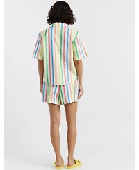 Chinti & Parker Women's Linen-Cotton Snoopy Stripe Shirt