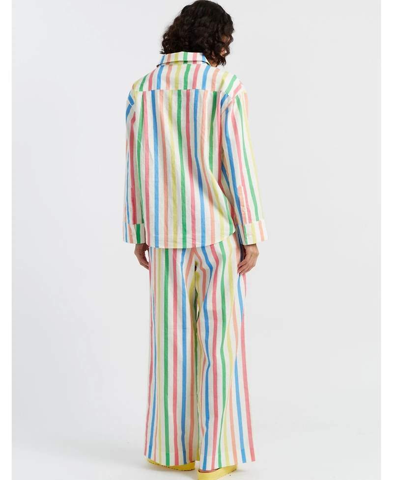 Chinti & Parker Women's Linen Snoopy Stripe Shirt