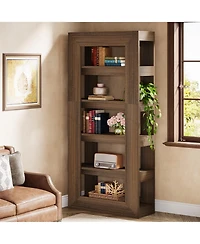 Tribesigns 5-Tier Bookshelf, 70.9" Tall Bookcase, Wooden Open Book Shelf, Freestanding Storage Display Shelves