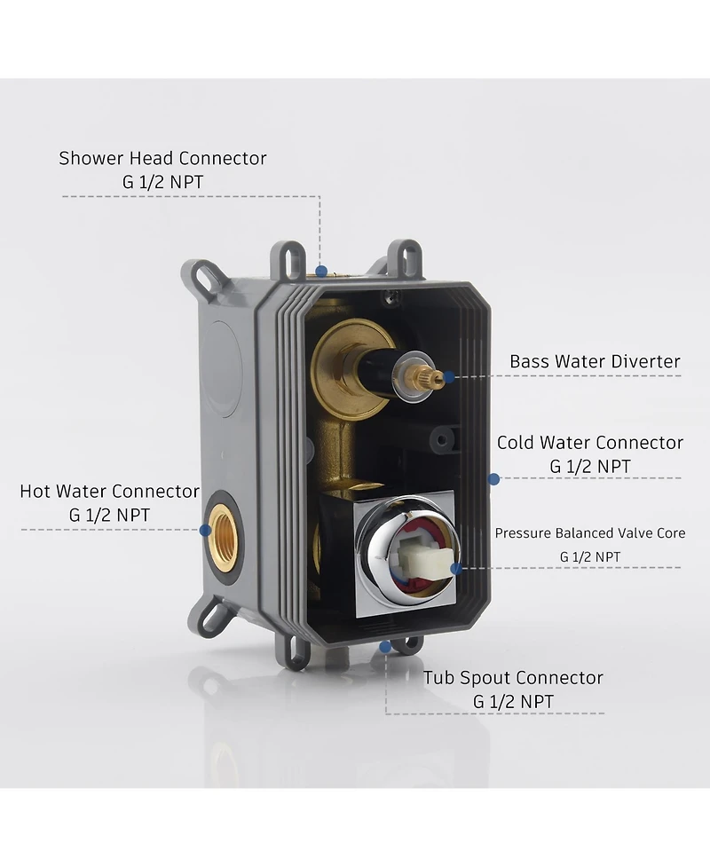3-Function Shower System Rain System Wall-Mounted Shower Head with Handheld Shower Sprayer Shower System with Bathtub Spout, Brushed Nickel