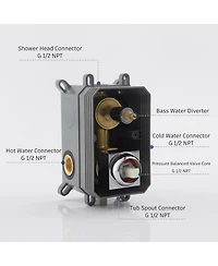 3-Function Shower System Rain System Wall-Mounted Shower Head with Handheld Shower Sprayer Shower System with Bathtub Spout, Brushed Nickel