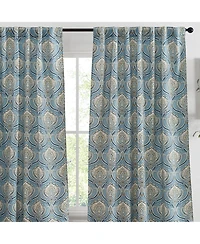 Hlc.me Messina Paisley Damask Patterned Back Tab Rod Pocket Curtains - Light Blocking Darkening Window Panels, Set of 2 (/Yellow