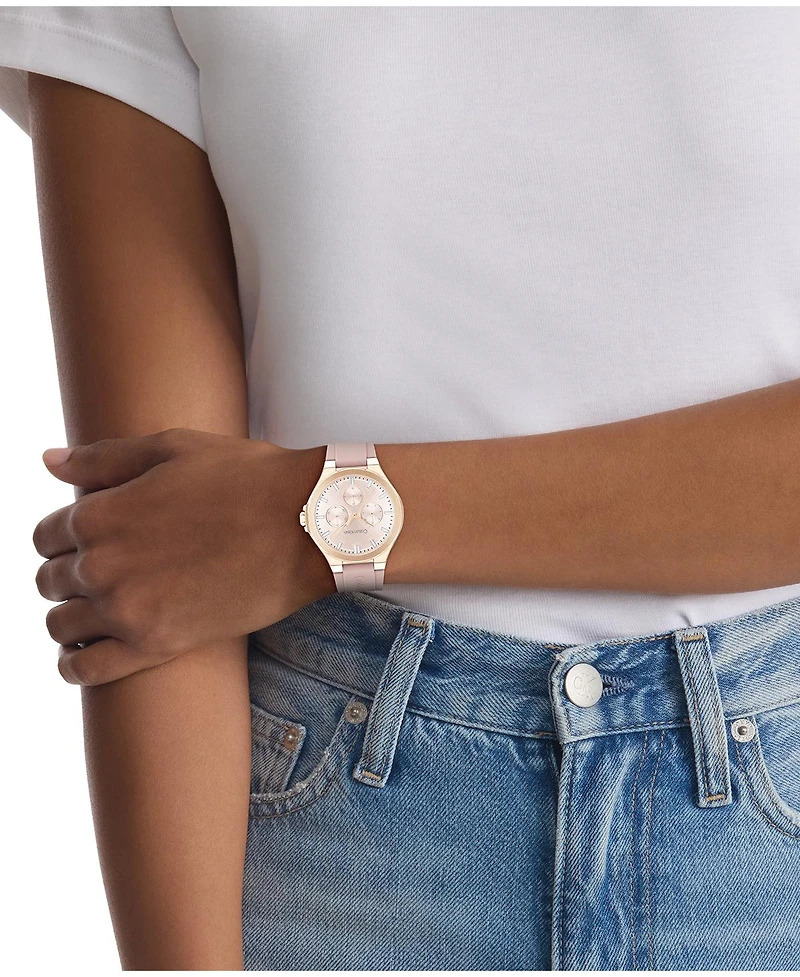 Calvin Klein Women's Vibrancy Blush Silicone Strap Watch, 38mm