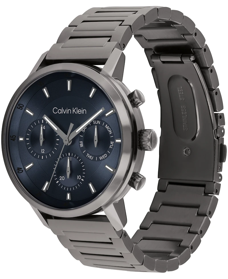 Calvin Klein Men's Gauge Ionic Plated Gray Steel Bracelet Watch, 41mm