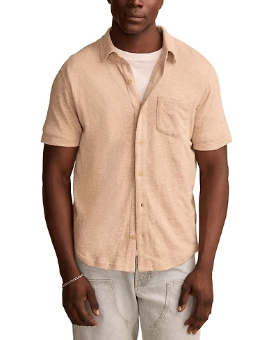 Lucky Brand Men's Linen Short Sleeve Button Down Shirt