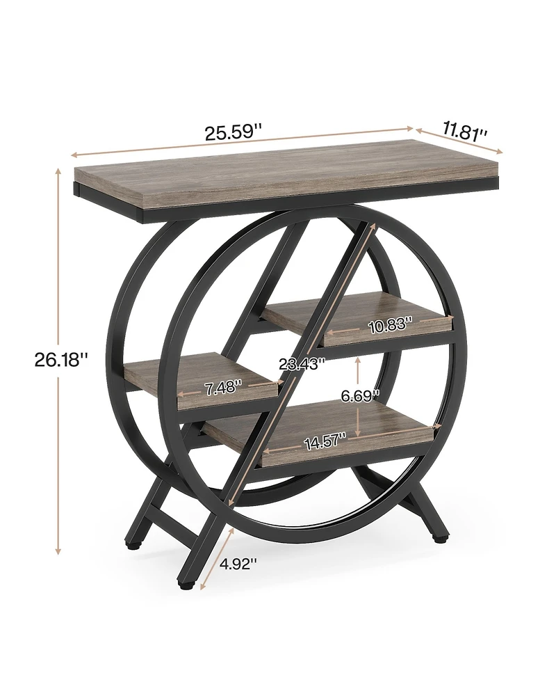Tribesigns End Table for Living Room, 3-Tier Faux Marble Side Table, Wood Narrow Sofa Modern Nightstand and Bedside Bedroom