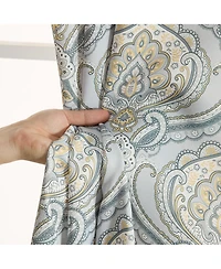 Hlc.me Messina Paisley Damask Patterned Window Back Tab Rod Pocket Curtains Bedroom