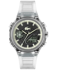 Lacoste Men's LC33 Clear Silicone Strap Watch, 45mm