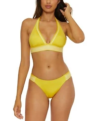 Trina Turk Womens Monaco Pleated Halter Bikini Top Hipster Bottoms