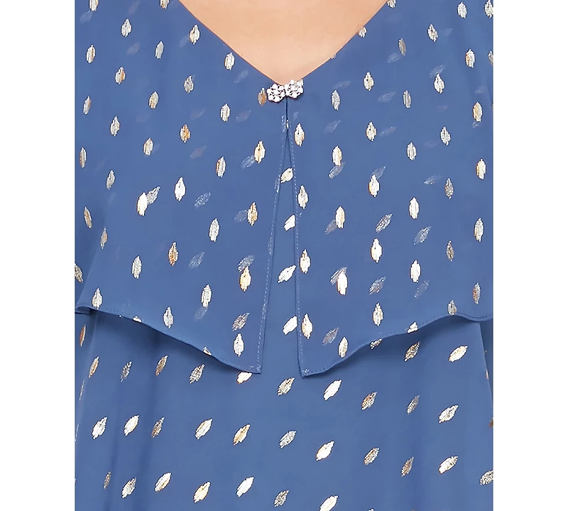 Sl Fashions Polka-Dot Tiered Shift Dress