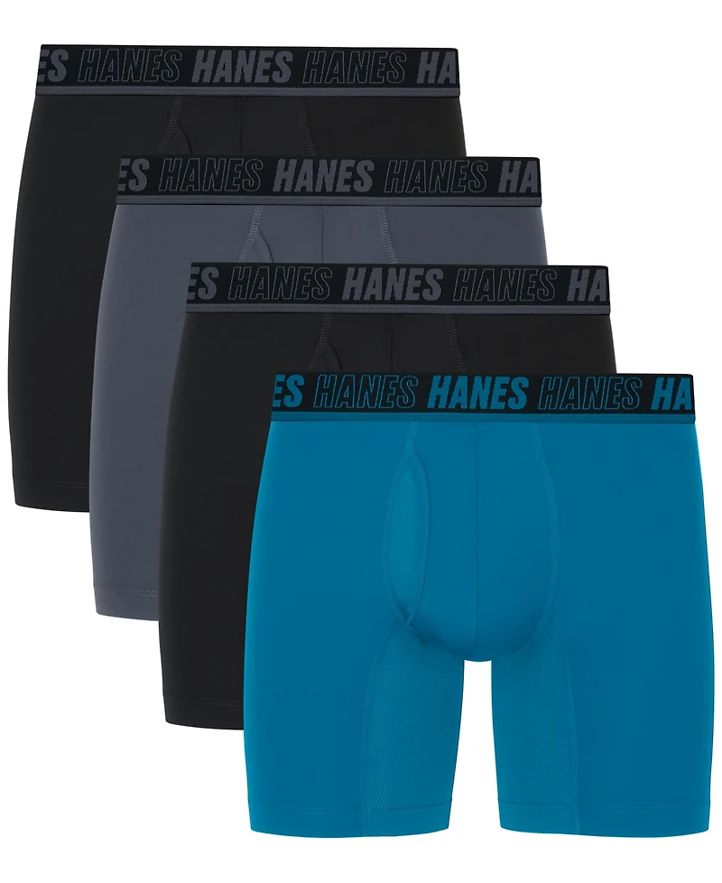 Hanes Men's 4pk. Ultimate Moves Boxer Brief Logo Underwear