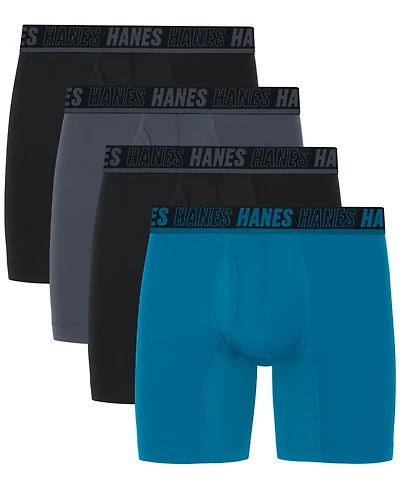 Hanes Men's 4pk. Ultimate Moves Boxer Brief Logo Underwear