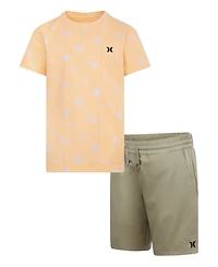 Hurley Little Boys 2-Piece Printed T-Shirt and Woven Shorts Set