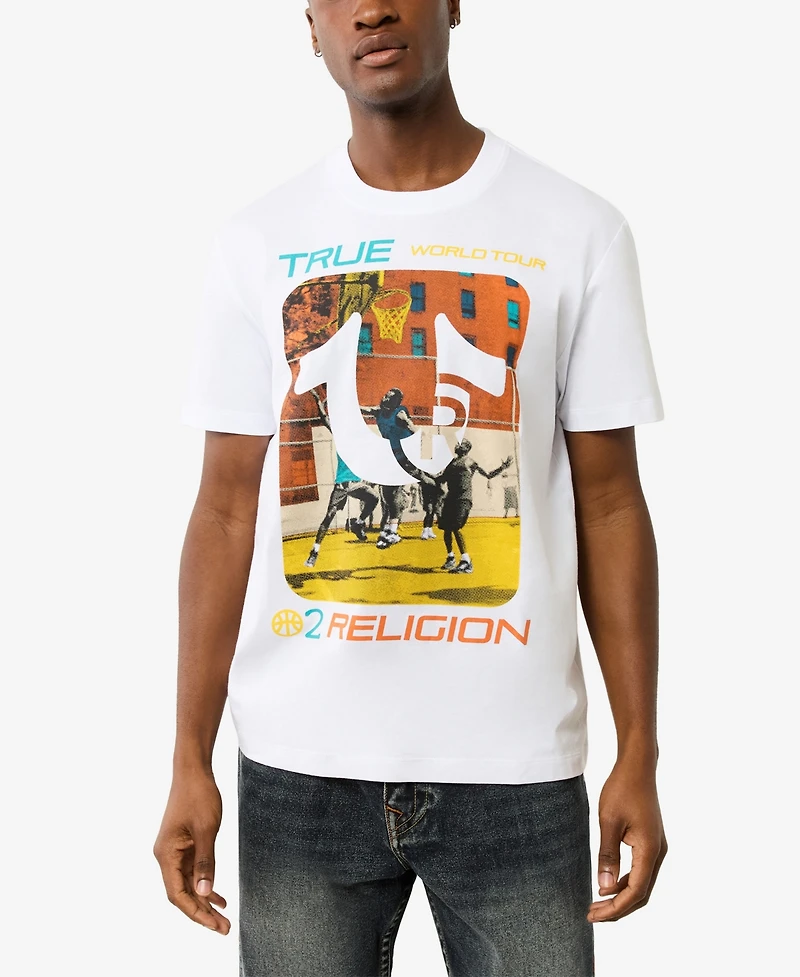 True Religion Men's Short Sleeve Court T-Shirt