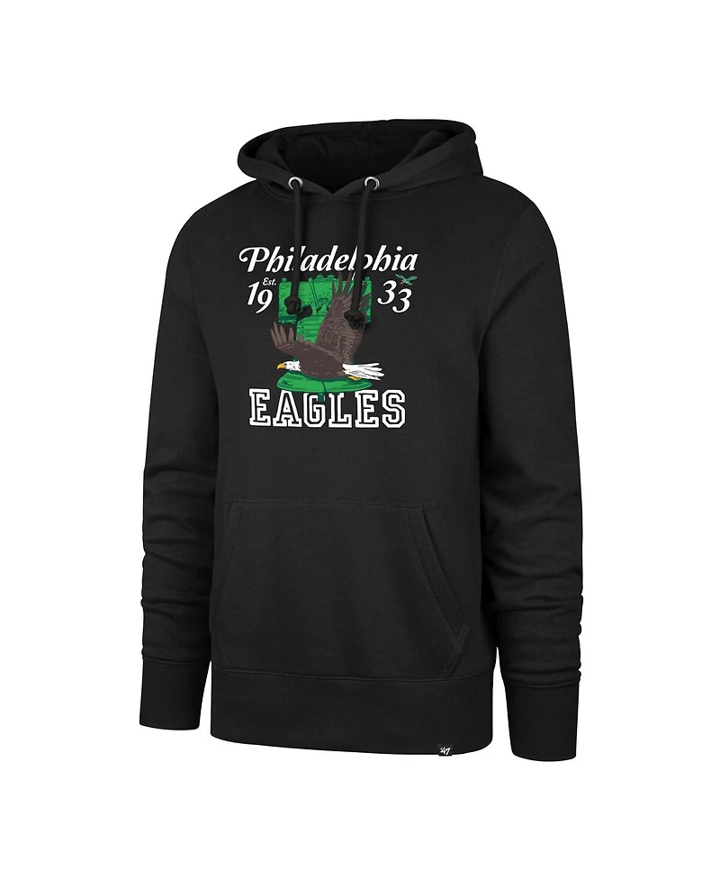 '47 Brand Men's Black Philadelphia Eagles Regional Headline Pullover Hoodie