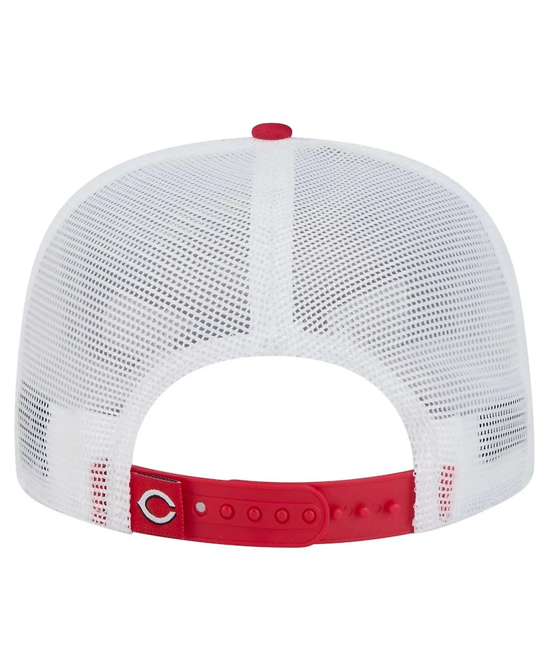 New Era Men's Red Cincinnati Reds 9FIFTY A-Frame Trucker Snapback Hat