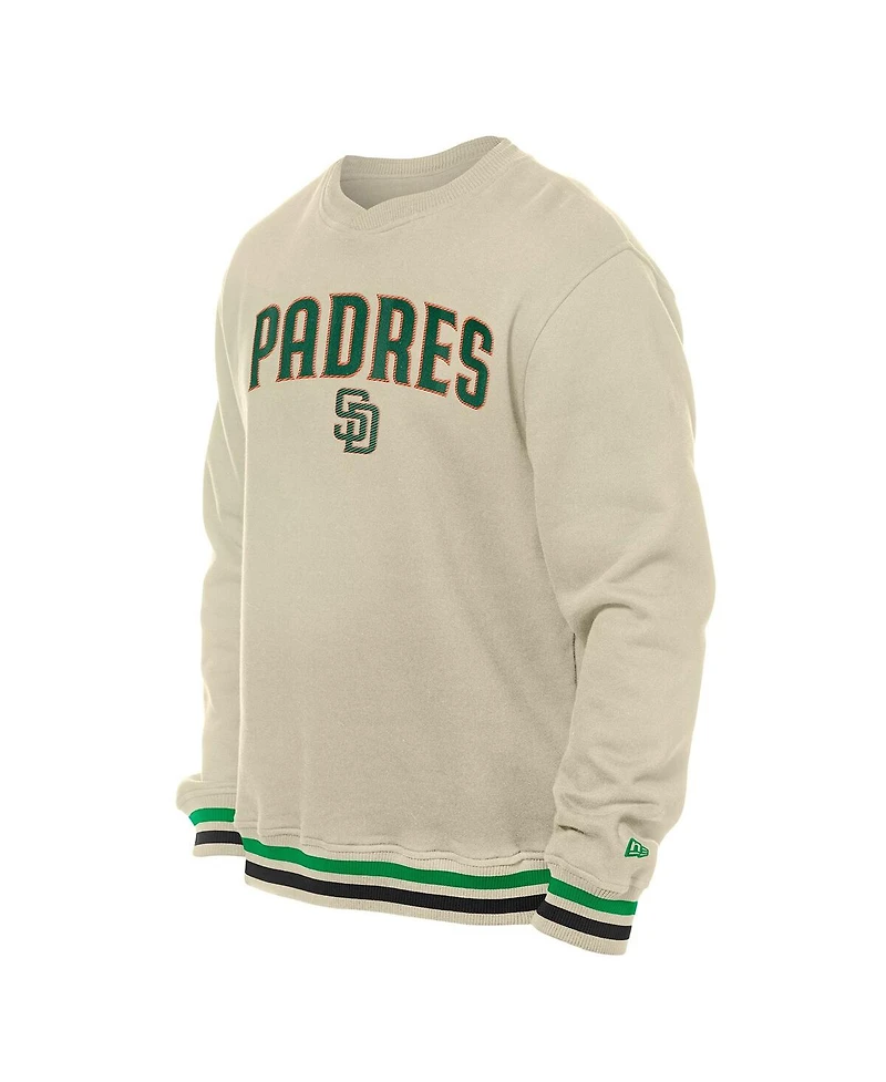 New Era Men's Cream San Diego Padres St. Patrick's Day Twill Pullover Sweatshirt