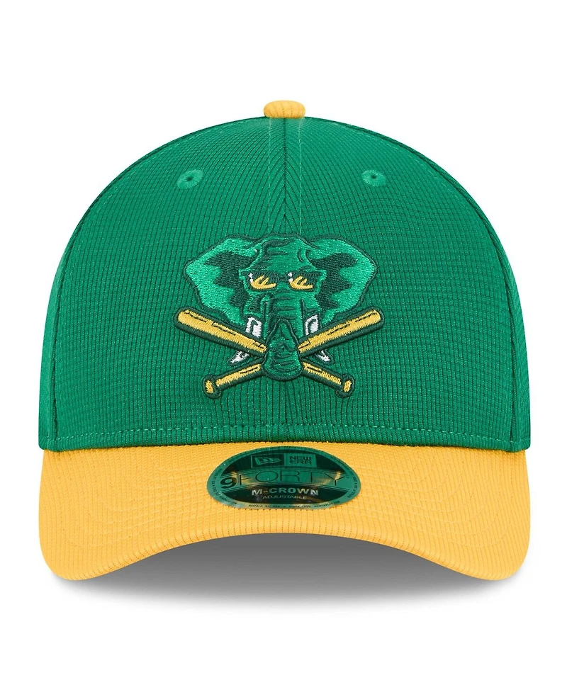 New Era Men's Green/Gold Athletics 2025 Batting Practice 9FORTY M-Crown Adjustable Hat