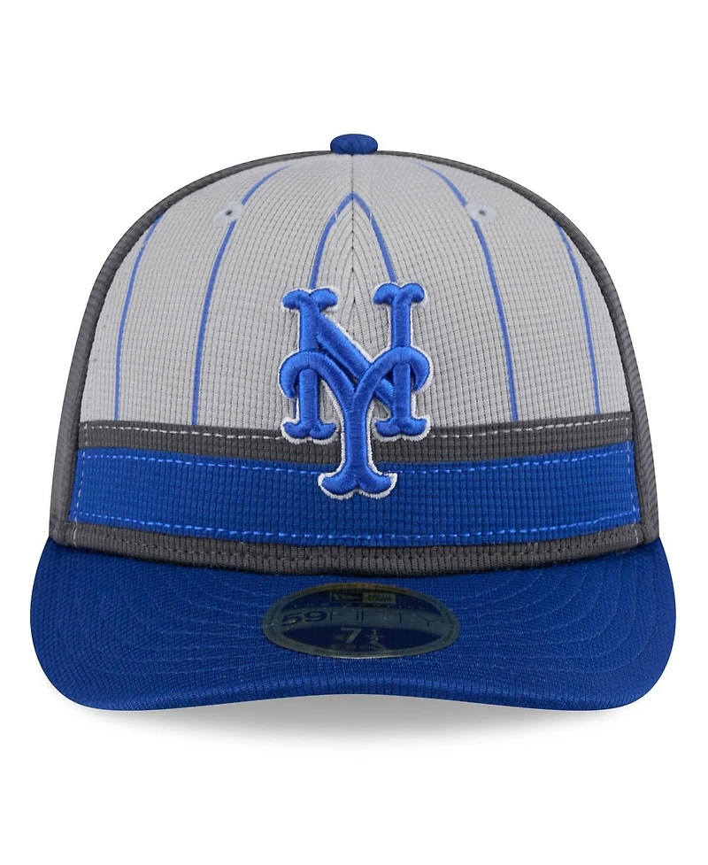 New Era Men's Gray/Royal New York Mets 2025 Batting Practice Low Profile 59FIFTY Fitted Hat