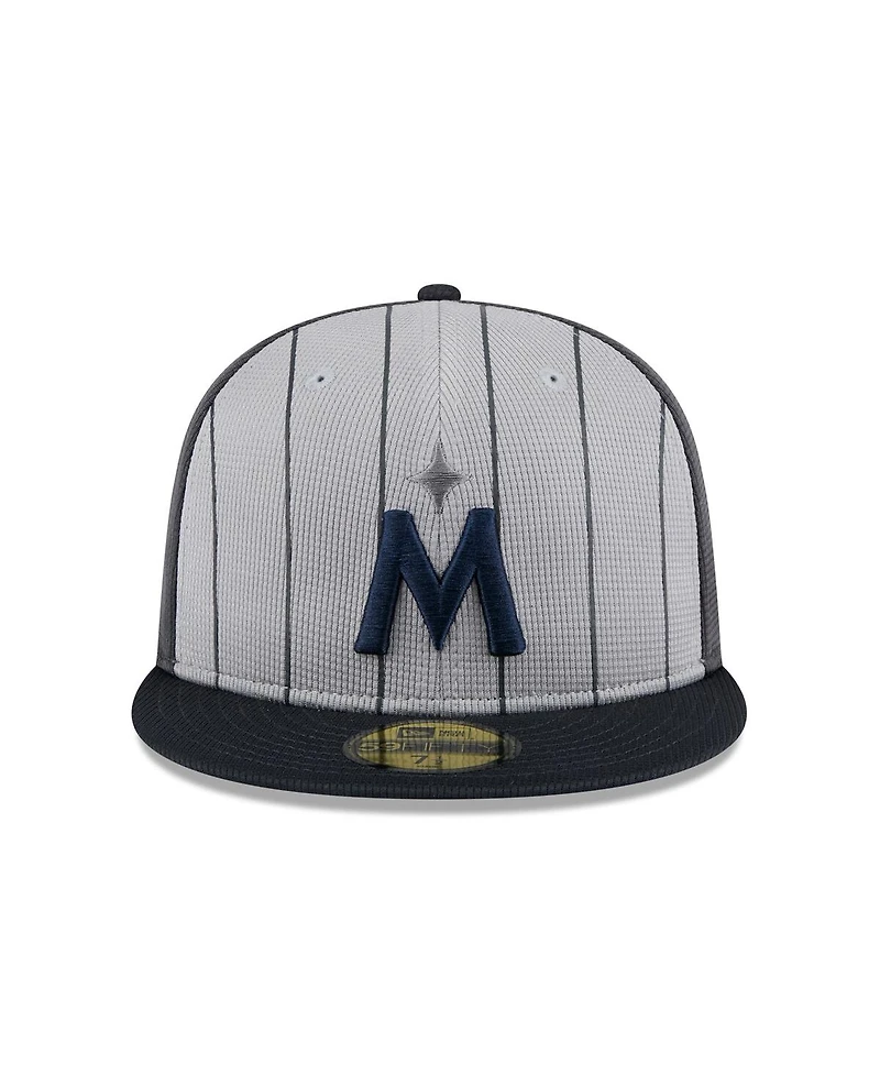 New Era Men's Gray Minnesota Twins 2025 Batting Practice 59FIFTY Fitted Hat