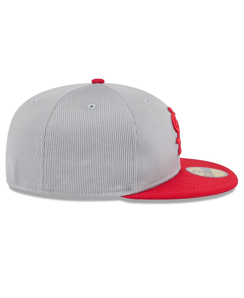 New Era Men's Gray/Red St. Louis Cardinals 2025 Batting Practice 59FIFTY Fitted Hat