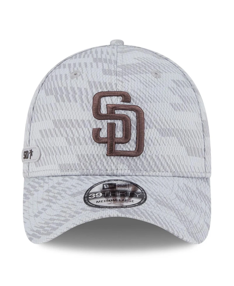 New Era Men's Gray San Diego Padres 2025 Mlb Clubhouse 39THIRTY Flex Hat
