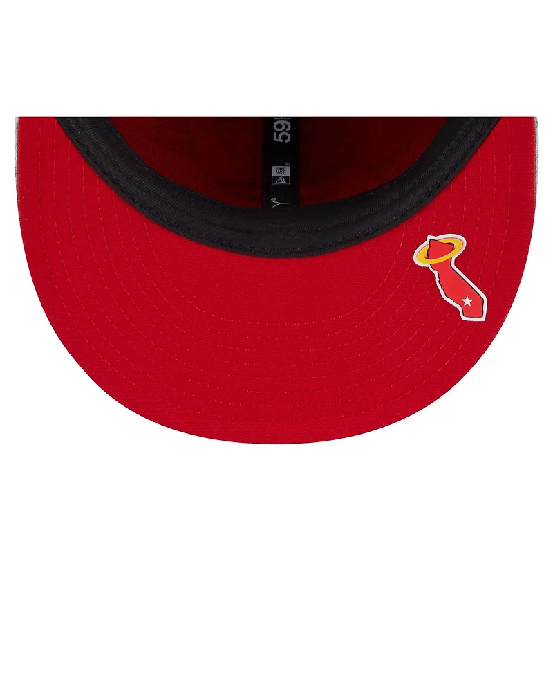 New Era Men's Gray Los Angeles Angels 2025 Mlb Clubhouse 59FIFTY Fitted Hat