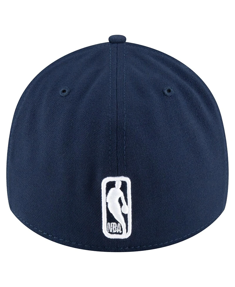 New Era Men's Navy La Clippers Logo 39THIRTY Flex Hat