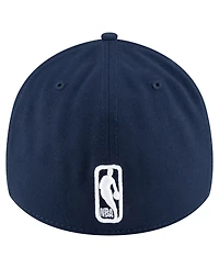 New Era Men's Navy La Clippers Logo 39THIRTY Flex Hat