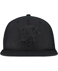Mitchell & Ness Men's Black Pittsburgh Penguins Soul Strike Cultivated-Pearl Tonal Snapback Hat