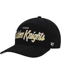 '47 Brand Men's Black Vegas Golden Knights Crosstown Corduroy Hitch Adjustable Hat