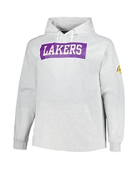 Fanatics Men's Ash Los Angeles Lakers Big Tall Raglan Tri-Blend Pullover Hoodie