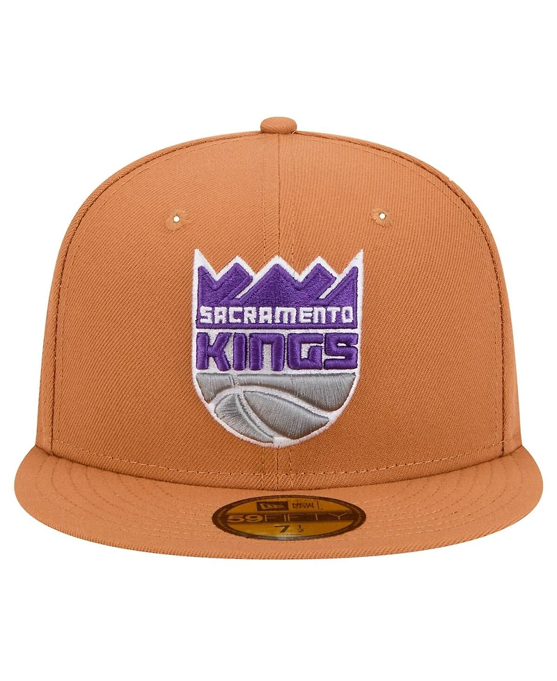 New Era Men's Tan Sacramento Kings Color Pack 59FIFTY Fitted Hat