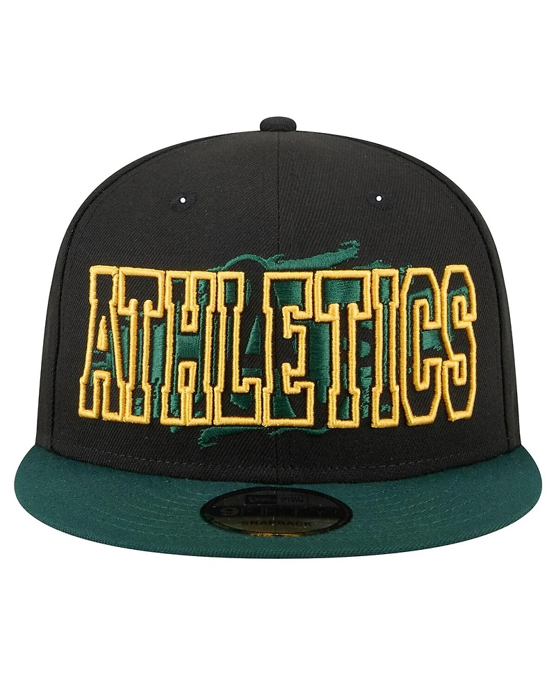 New Era Men's Black Athletics Splatter 9FIFTY Snapback Hat