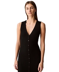 Calvin Klein Jeans Women's Rib-Knit Sleeveless Midi Dress