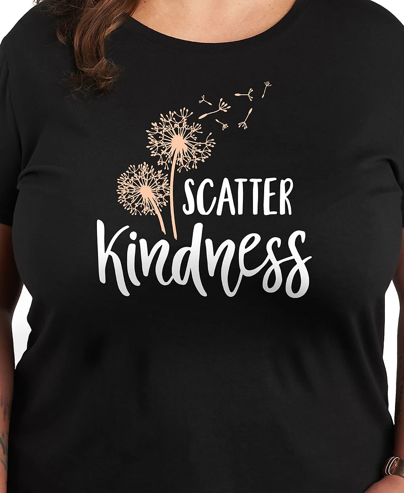 Hybrid Apparel Trendy Plus Scatter Kindess Graphic Crew Neck T-Shirt