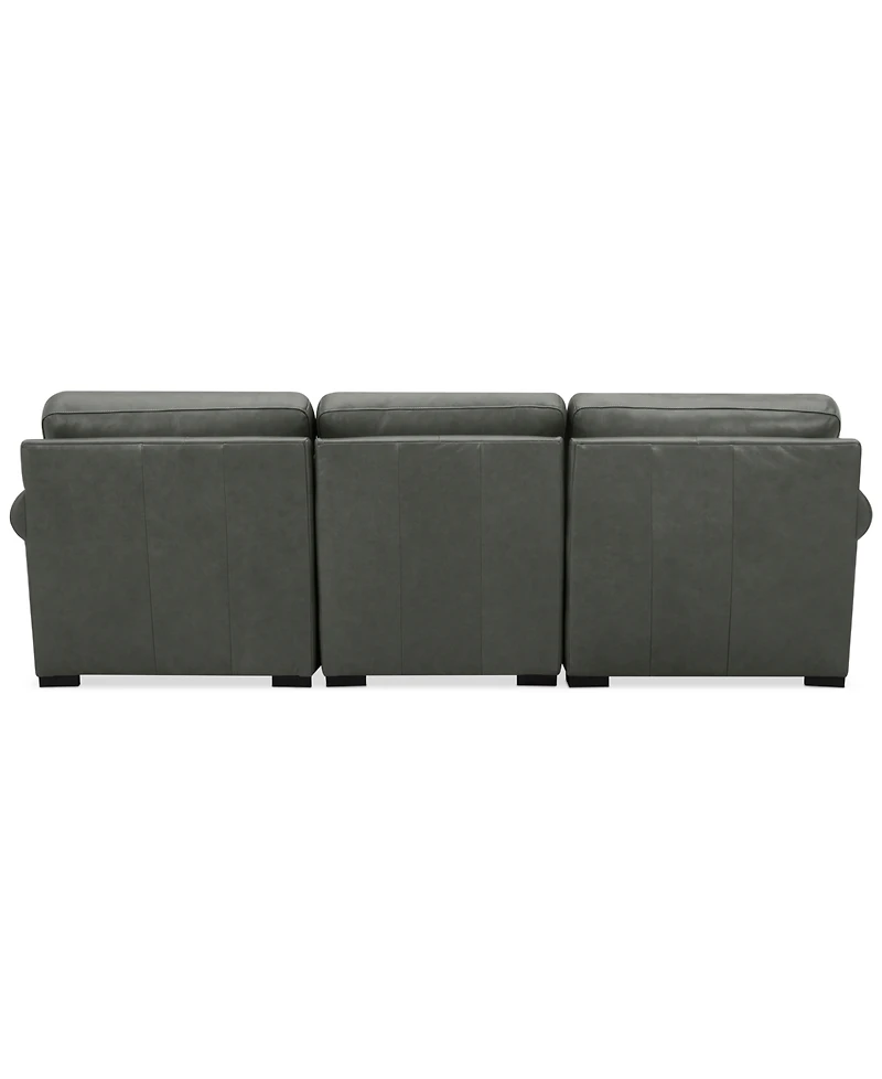 Radley Roll Arm 104" 3-Pc. Leather Sectional, Exclusively at Macy's