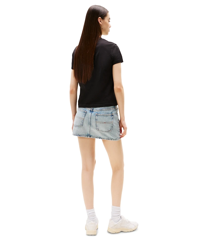 Tommy Jeans Women's Cotton Regular-Fit Bubble Logo Tee