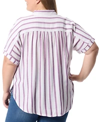 Gloria Vanderbilt Plus Size Daisy Printed Button-Front Shirt