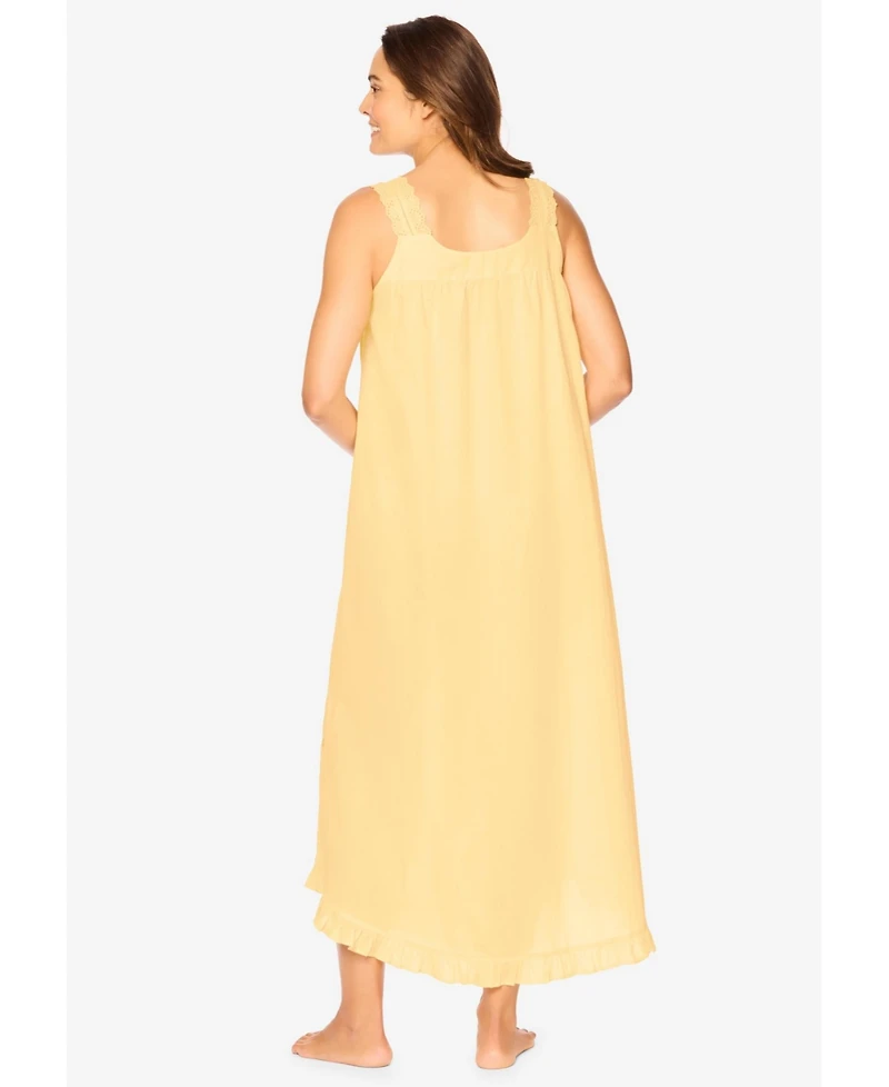 Dreams & Co. Women's Short Embroidered Nightgown