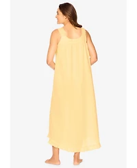 Dreams & Co. Women's Short Embroidered Nightgown