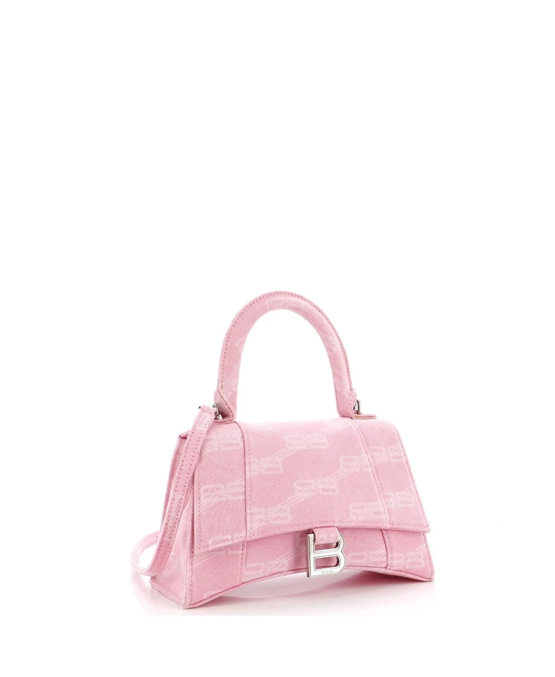 Pre-Owned Balenciaga Hourglass Top Handle Bag Bb Monogram Denim