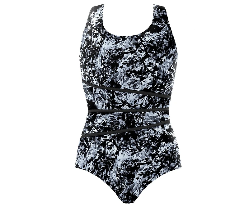 Swimsuits for All Women's Chlorine Resistant Spliced Tank One Piece Swimsuit