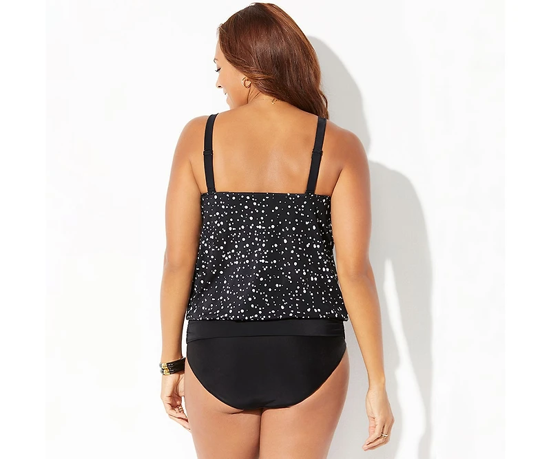 Swimsuits for All Women's Loop Strap Blouson Tankini Top