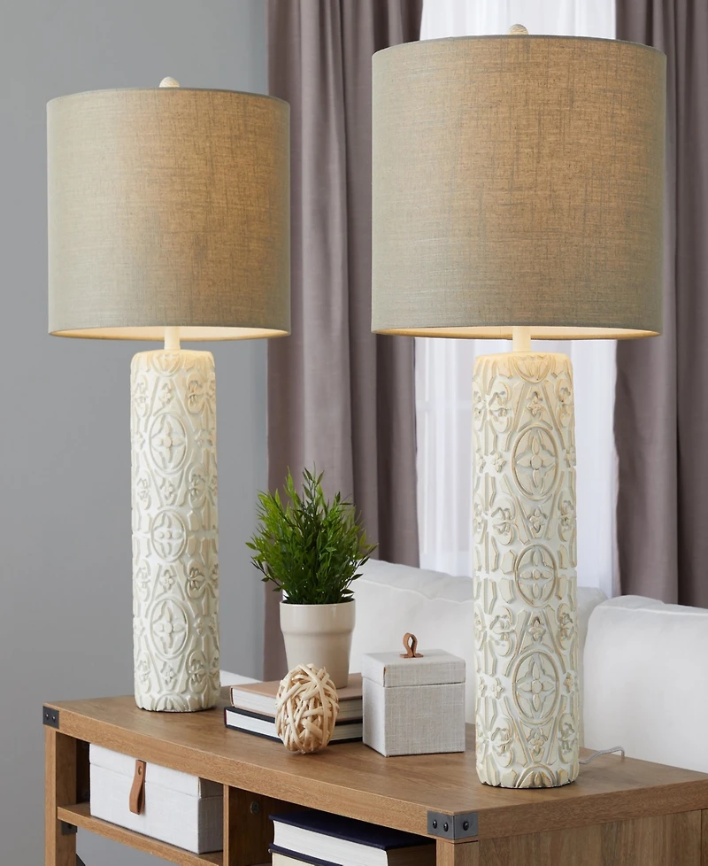 LumiSource Charlotte 30" Polyresin Table Lamp, Set of 2