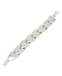 Robert Lee Morris Soho Two-Tone Leaf Layered Link Bracelet