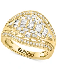 Effy Diamond Round & Baguette Curved Statement Ring (5/8 ct. t.w.) in 14k Gold
