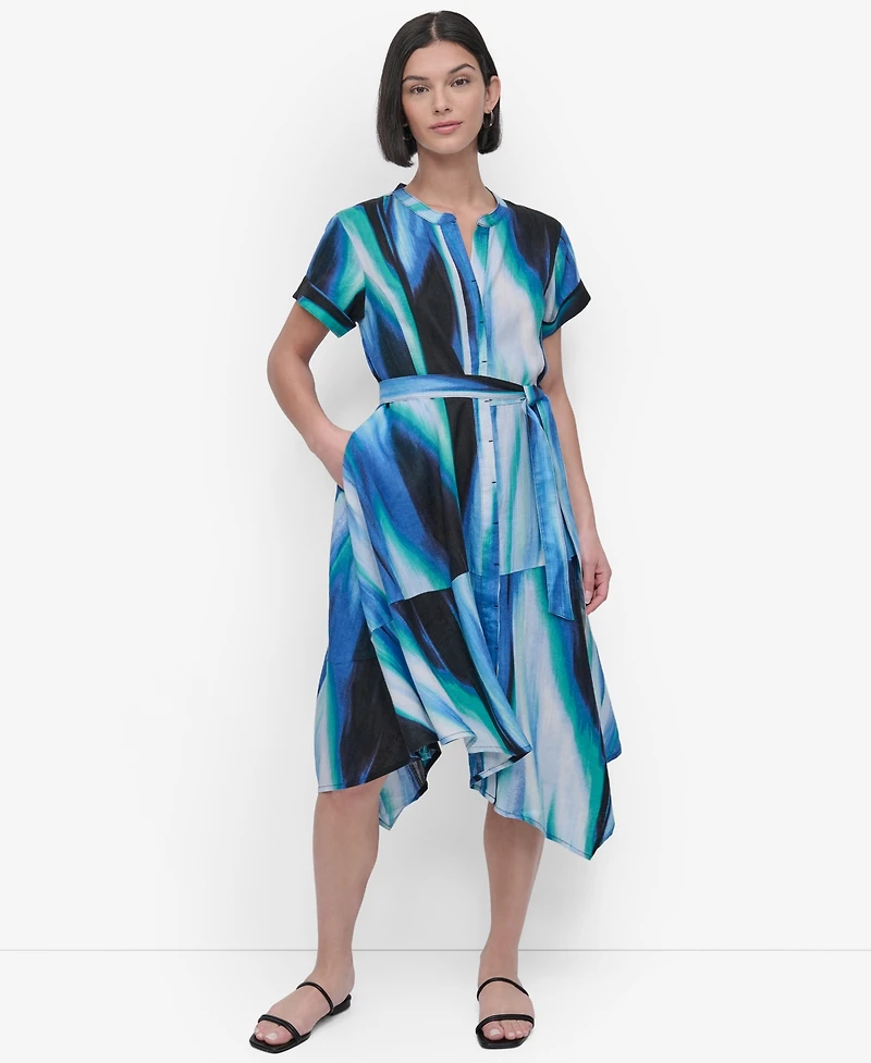Dkny Women's Short-Sleeve Asymmetric Midi Dress
