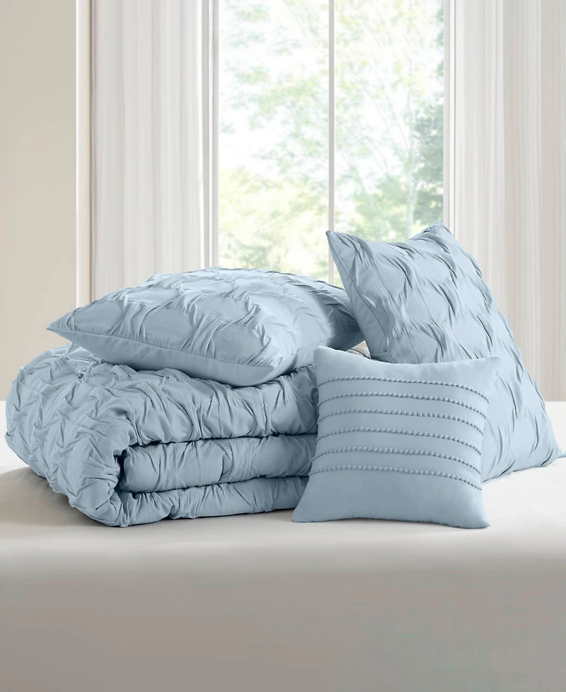 510 Design Bailey Diamond Pucker Woven 4-Pc. Comforter Set, King/California King