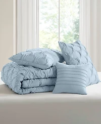 510 Design Bailey Diamond Pucker Woven 4-Pc. Comforter Set, King/California King